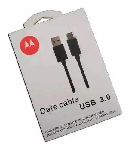 Cable Motorola Certificado Carga Rápida Usb A Usb Tipo C 1mt Negro