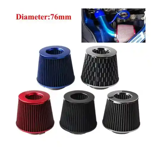 Filtro De Aire Conico Para Autos Alto Flujo Universal 76mm