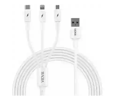 Cable Cargador Triple 3 En 1 Micro, Tipo C, Lighting Multiple