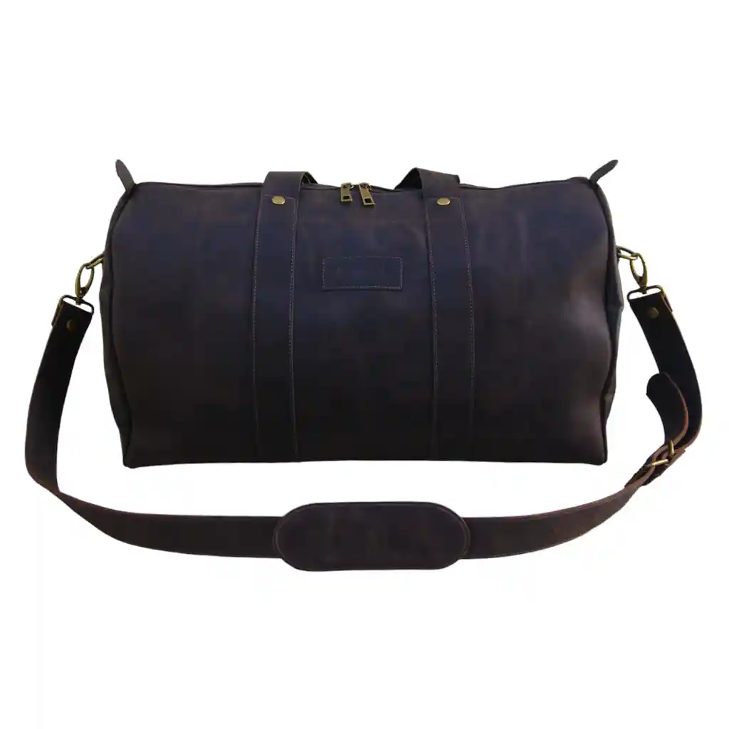 Bolso De Viaje De Cuero Café Oscuro