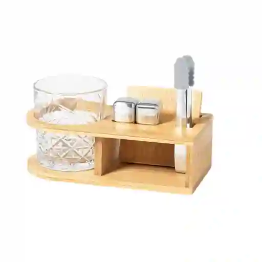 Set Whisky Accesorios Deluxe Bambu Vaso Devon 350 Ml