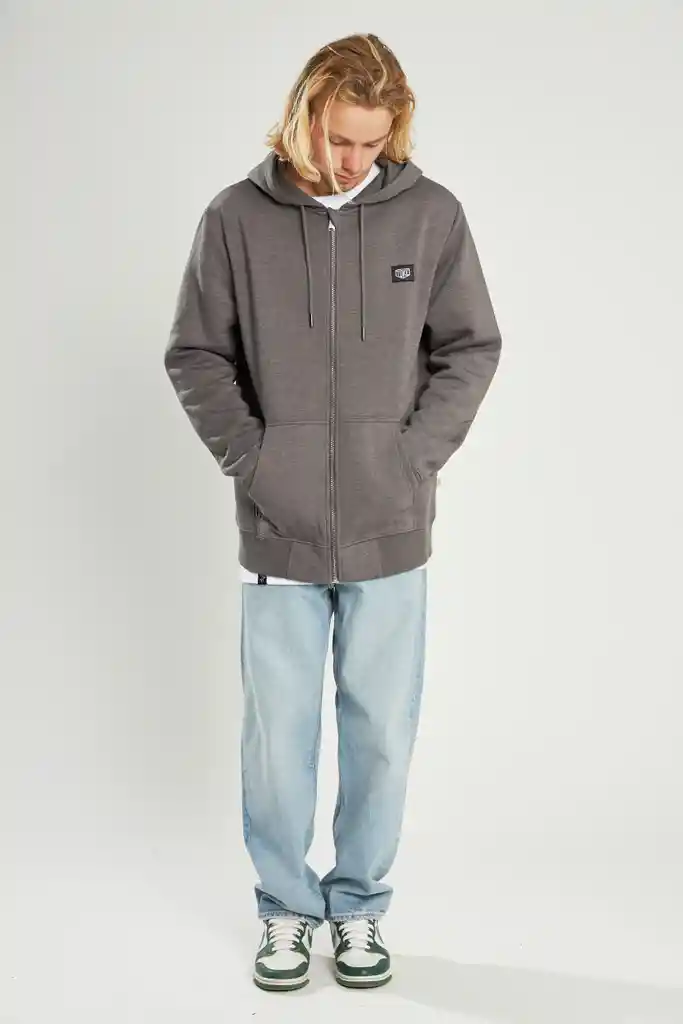 Poleron Full Zipper Gris Xl