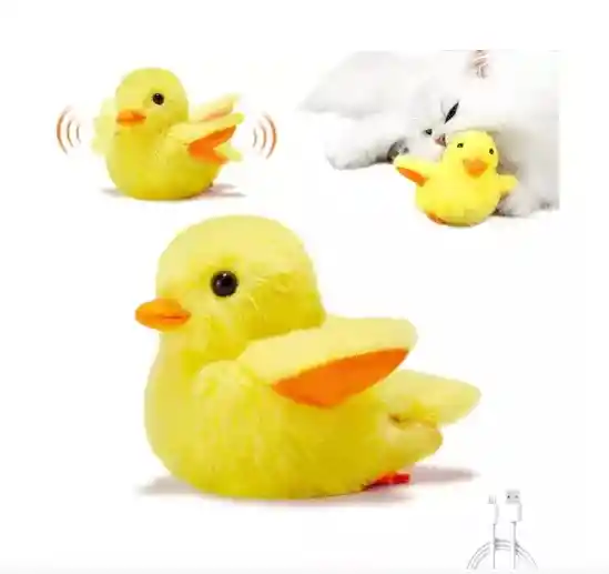 Pet Gravity - Juguete Pato Sonoro Para Gatos Recargable Tipo C - Usb