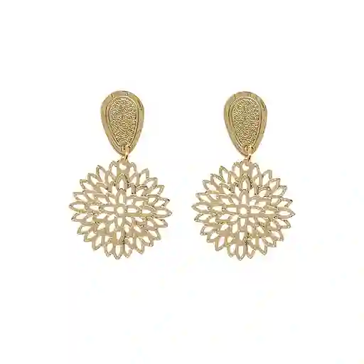 Aros Flor Calada Enchapado Oro 18k