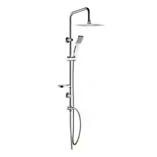 Ducha Columna Con Llave De Paso Cuadrada Acero
