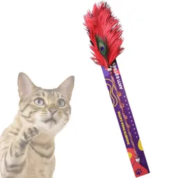 Wonder Cat - Juguete Varilla Con Pluma De Pavo Real Para Gatos