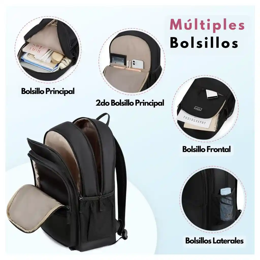 Mommore Mochila Escolar Grande 3 Compartimientos 20l