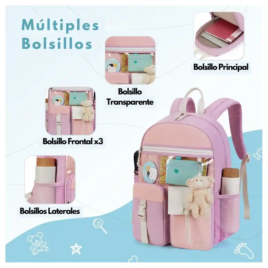 Mommore Mochila Escolar Ligera Kawaii Kids 19l