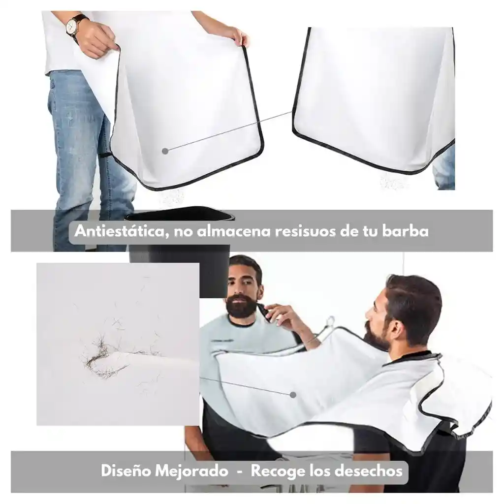 Sc Home Capa Delantal Para Corte De Barba Afeitado - Blanco