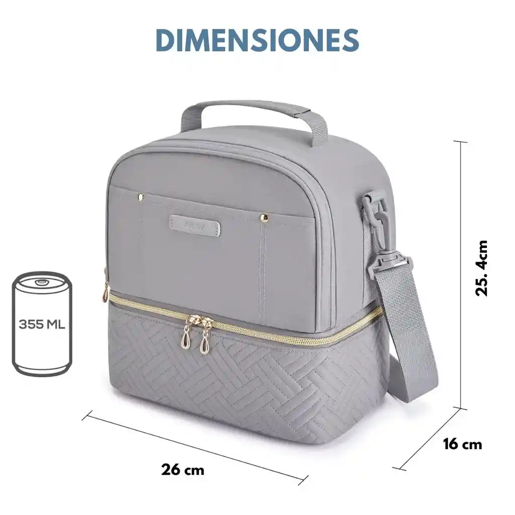 Tourit Lonchera Con Aislamiento Térmico Cubierta Doble 10,6l