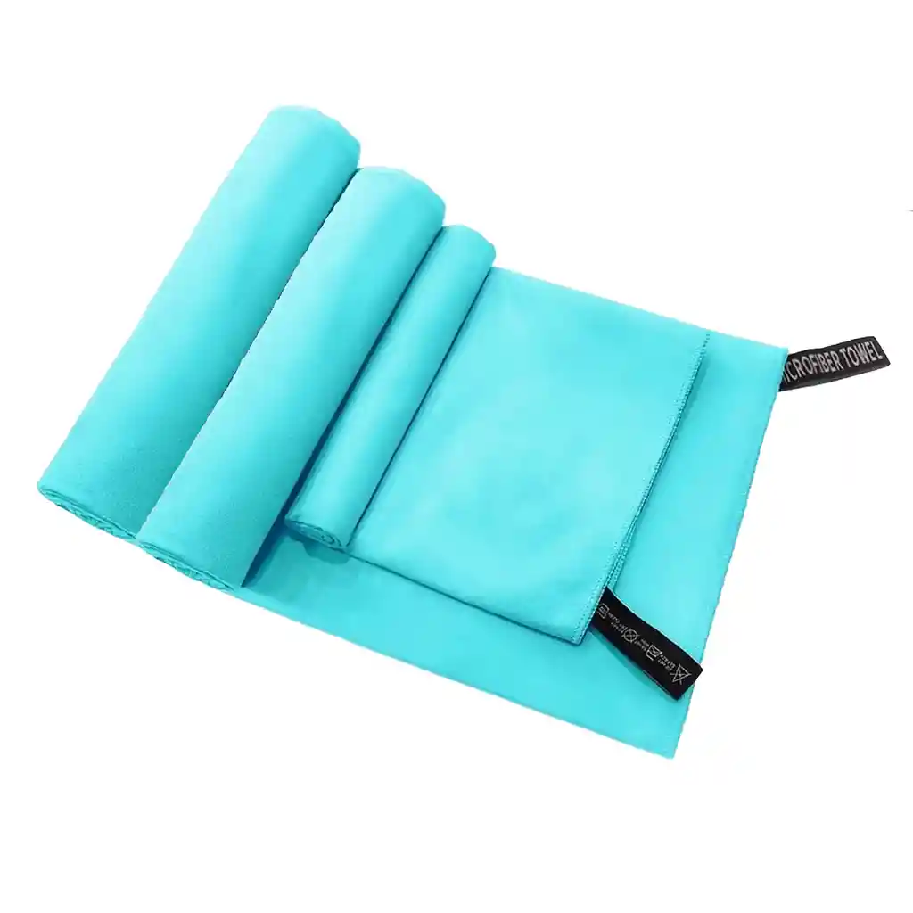 Set 3 Toallas Baño Viaje Microfibra Secado Rápido Menta