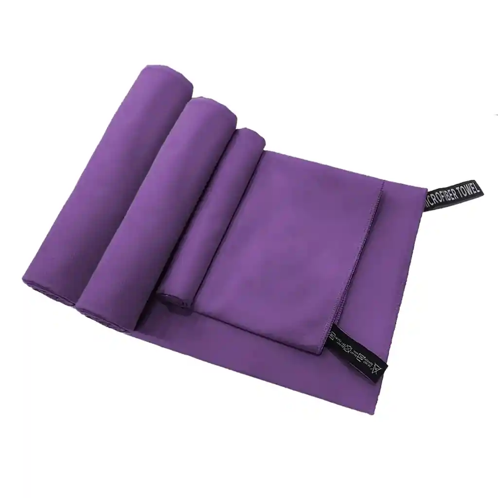 Set 3 Toallas Baño Viaje Microfibra Secado Rápido Violeta