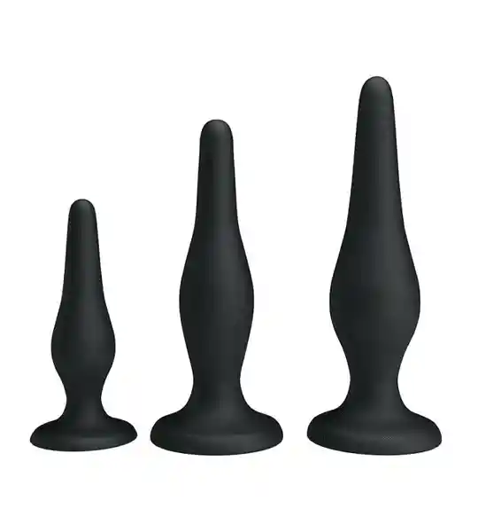 Kit Plugs Anal Negro 3 Piezas