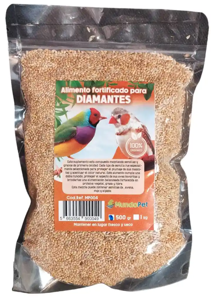 Mundo Pet - Alimento Fortificado Para Aves Diamantes 500 Gr