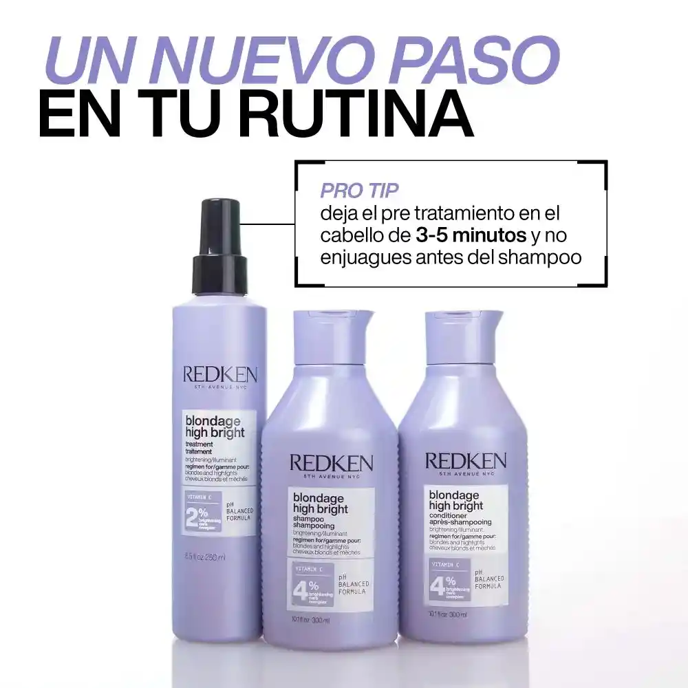 Shampoo Con Vitamina C Iluminador De Cabello Rubio Blondage High Bright 300ml