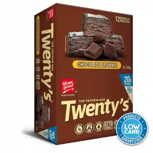 Caja De Barras Twenty's Chocolate Brownie 12 Unds Marca Your Goal