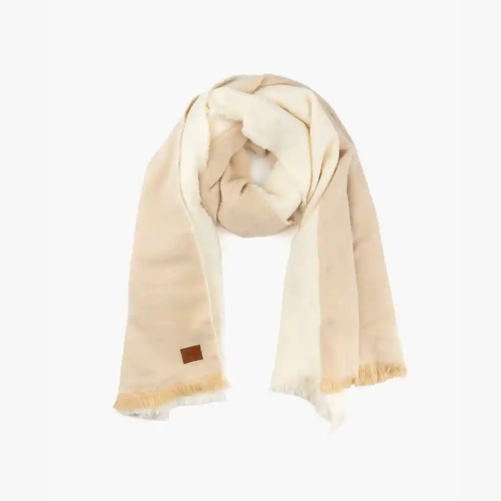 Maxi Bufanda Mujer Dos Colores Beige