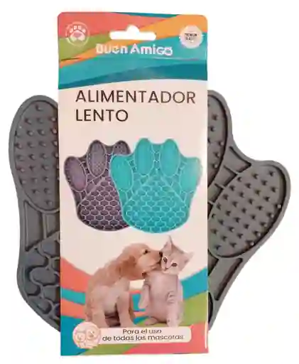 Buen Amigo - Plato Interactivo (alimentador Lento) Diseño Patita, Para Mascotas
