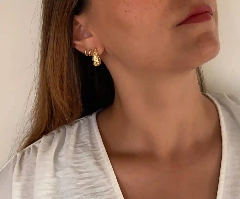 Aros Oro Gotas Con Circones