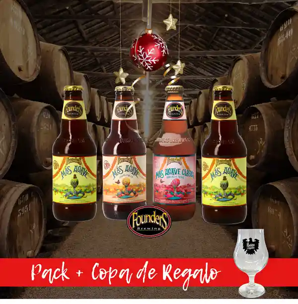 Pack Degustación Founders Barrel Aged 4 Botellas + Copa Regalo