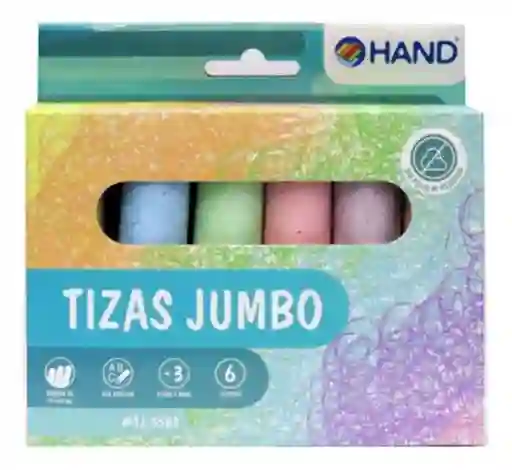 Tizas Jumbo Hand 6 Colores