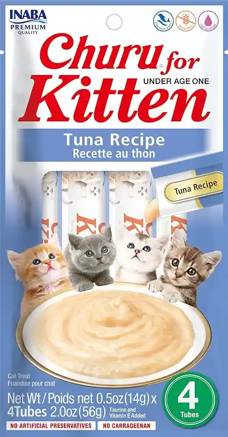 Inaba - Churu For Kitten Receta De Atun Para Gatitos 4 Tubos 56g