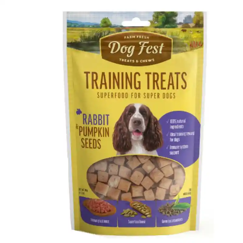 Dog Fest Bocaditos De Entrenamiento De Conejo Con Semillas De Calabaza 90g