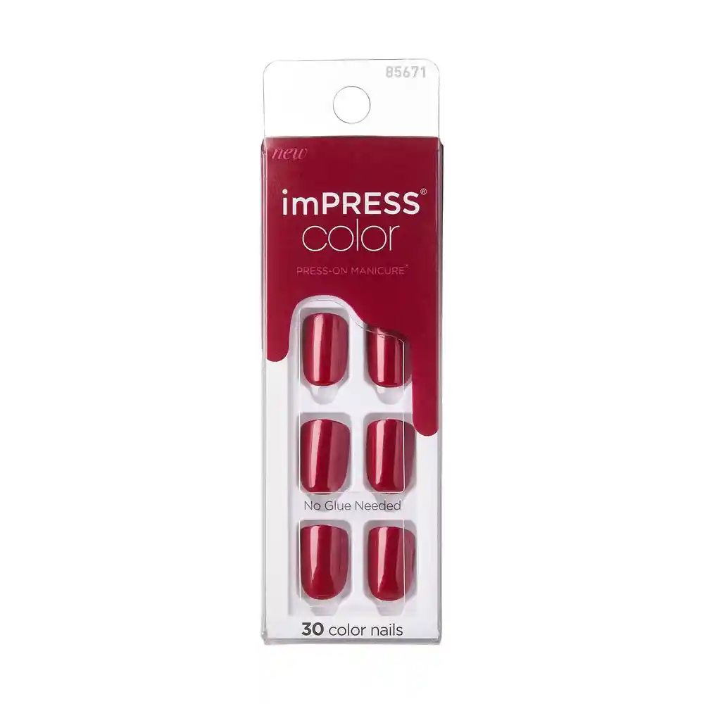 Uñas Impress Color Red Velvet