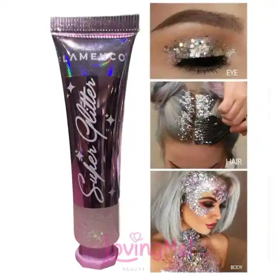 Glitter En Gel Para Cuerpo, Cabello Y Rostro