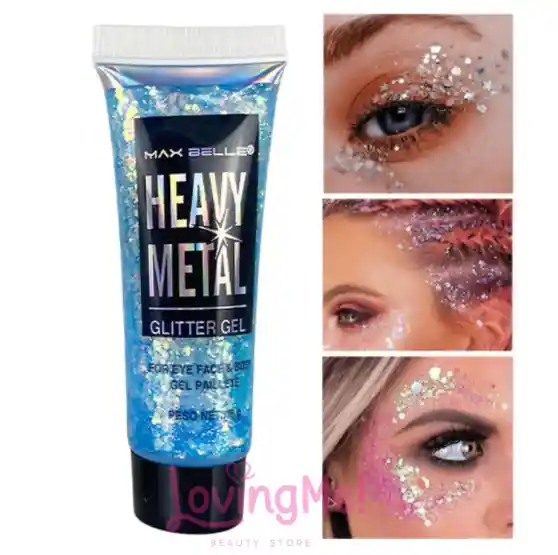 Heavy Metal Glitter En Gel Azul