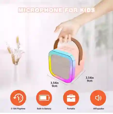 Parlante Con Micrófono Karaoke Bluetooth Portátil Radio