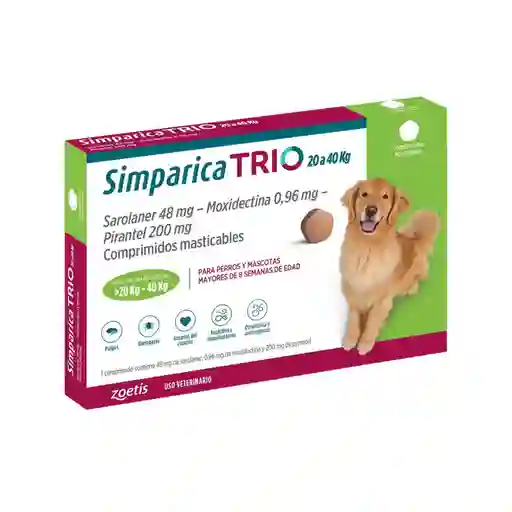 Simparica Trio 80mg 20,1 A 40kg 1 Comprimido