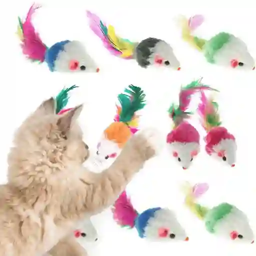 Wonder Cat Ratoncitos De Felpa Con Plumas