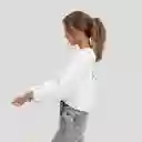 Blusa Manga Larga Volantes Ecru M