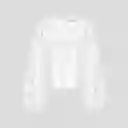 Blusa Manga Larga Volantes Ecru M