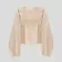 Blusa Manga Larga Volantes Beige S