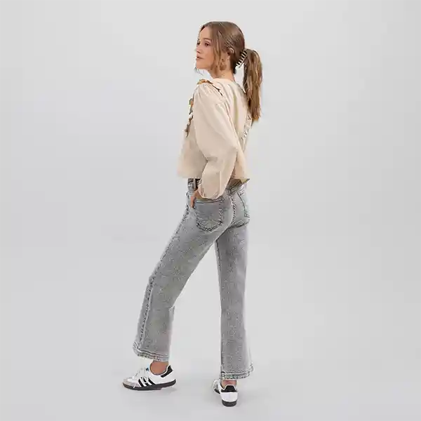 Blusa Manga Larga Volantes Beige S