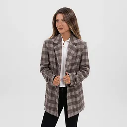 Blazer Cuadros Mujer Xs