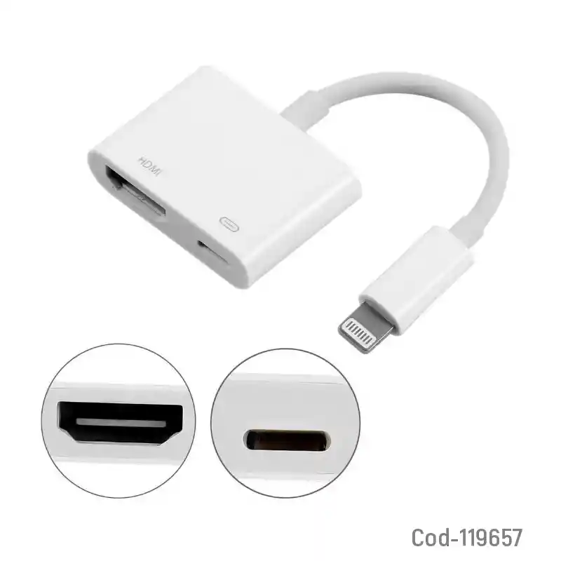 Cable Adaptador Lightning A Hdmi Hembra + Puerto De Carga