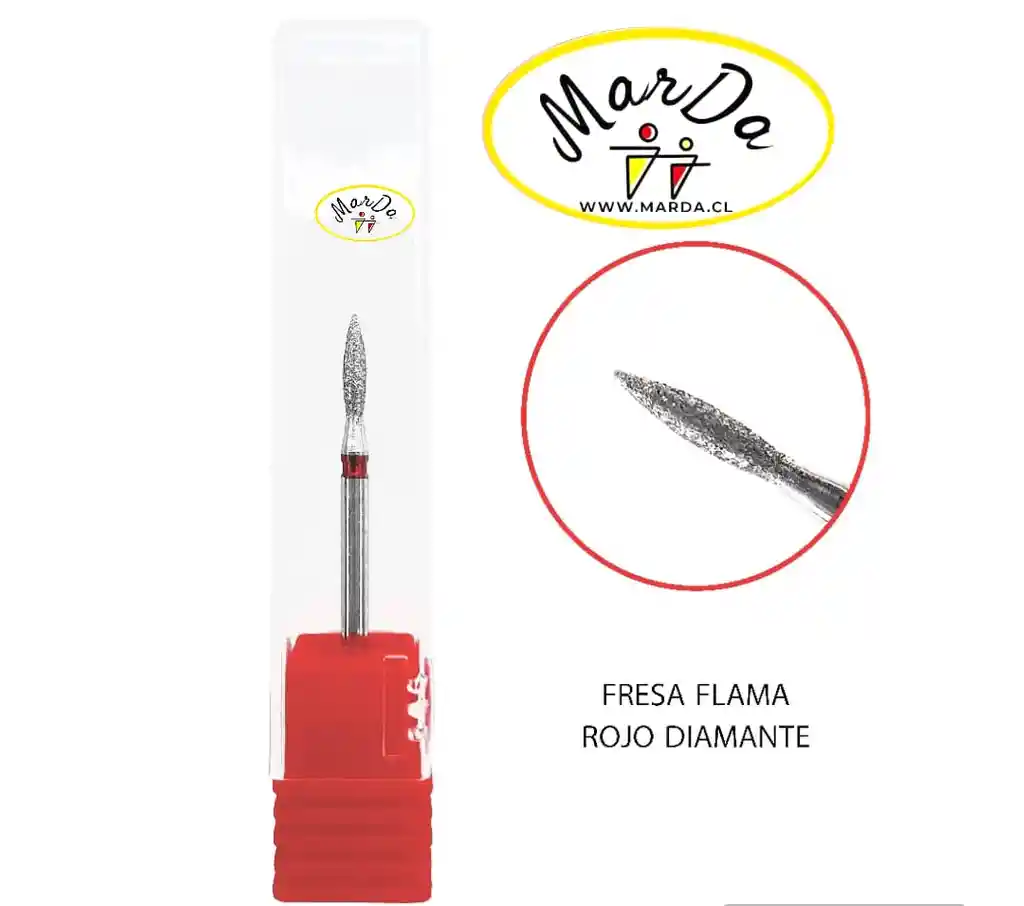 Fresa De Diamante Flama 2,3 Roja - Grano Fino