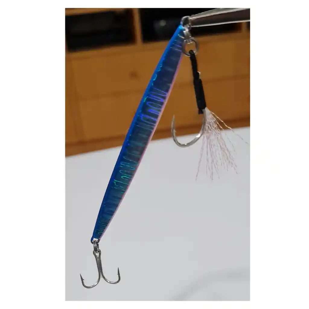 Señuelo Silstar Jig 10cms 30gr Plomo/fibra Azul/fuchsia