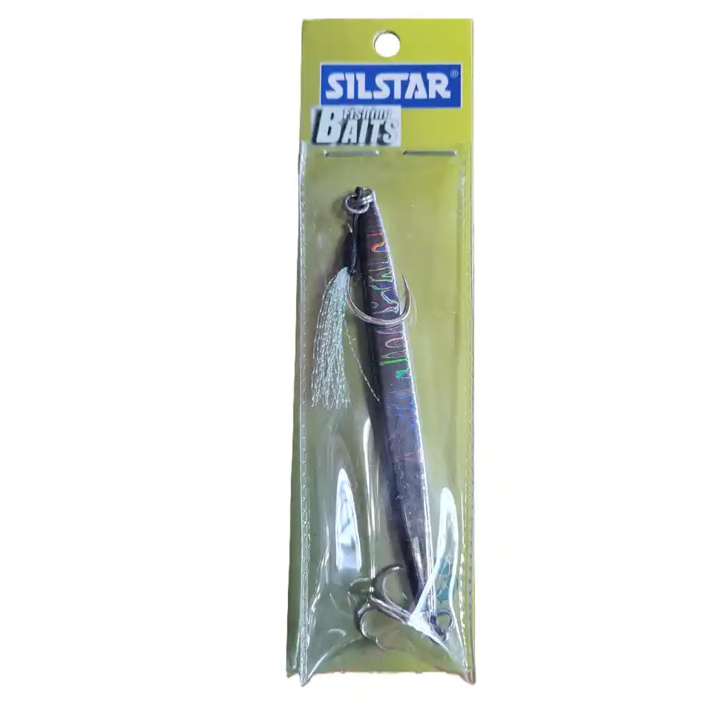 Señuelo Silstar Jig 10cms 30gr Plomo/fibra Negro/pejerey