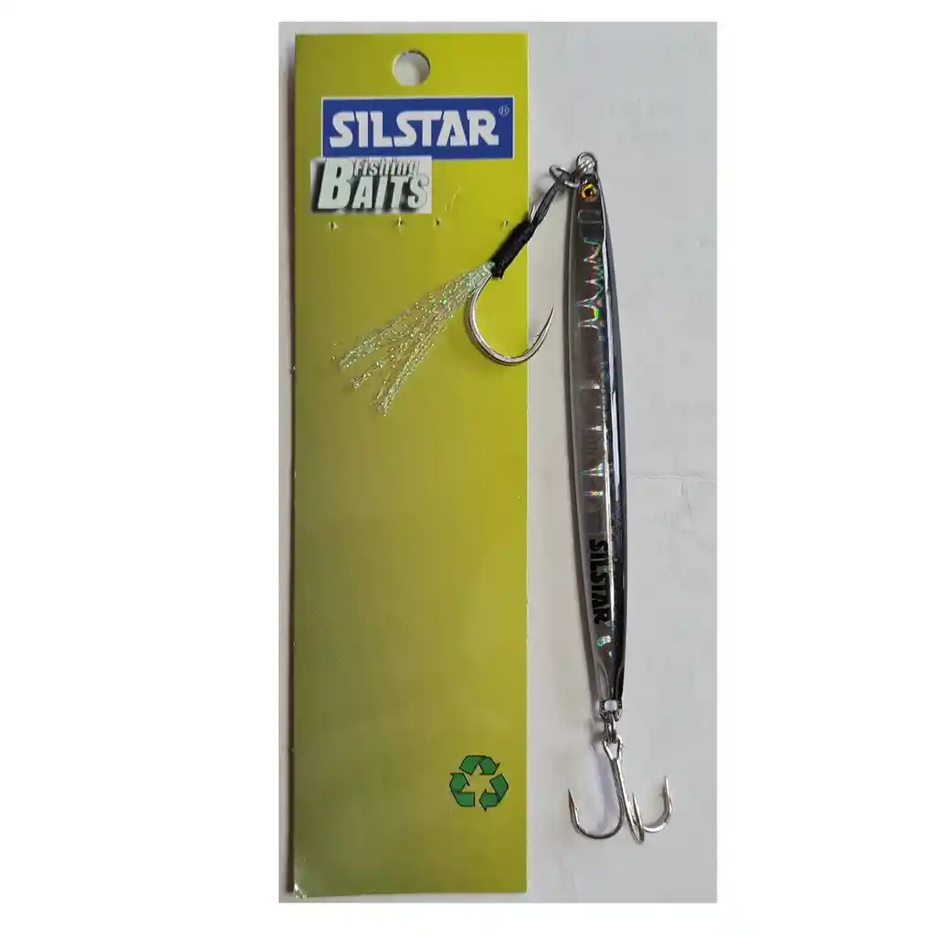 Señuelo Silstar Jig 10cms 30gr Plomo/fibra Negro/pejerey