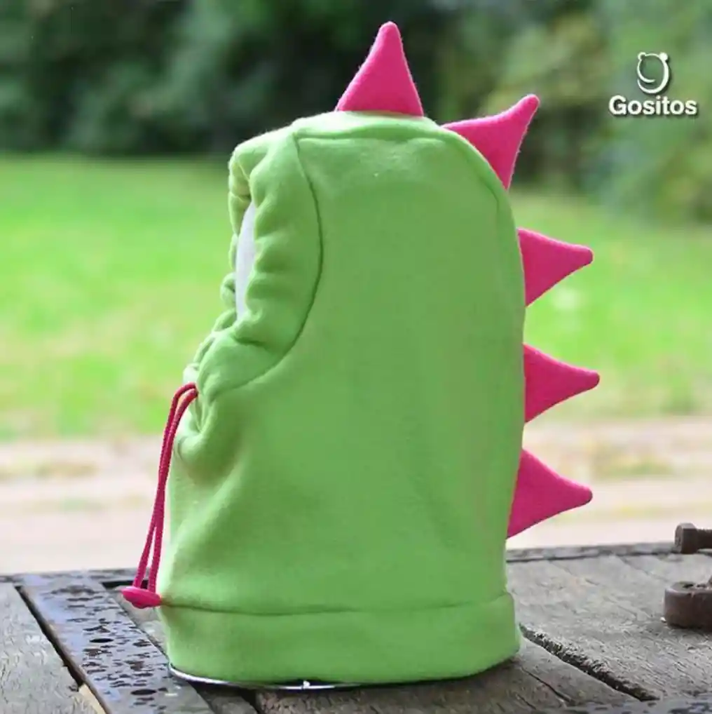 Gorro Dinosaurio Verde Fucsia Talla M (4 Años En Adelante)