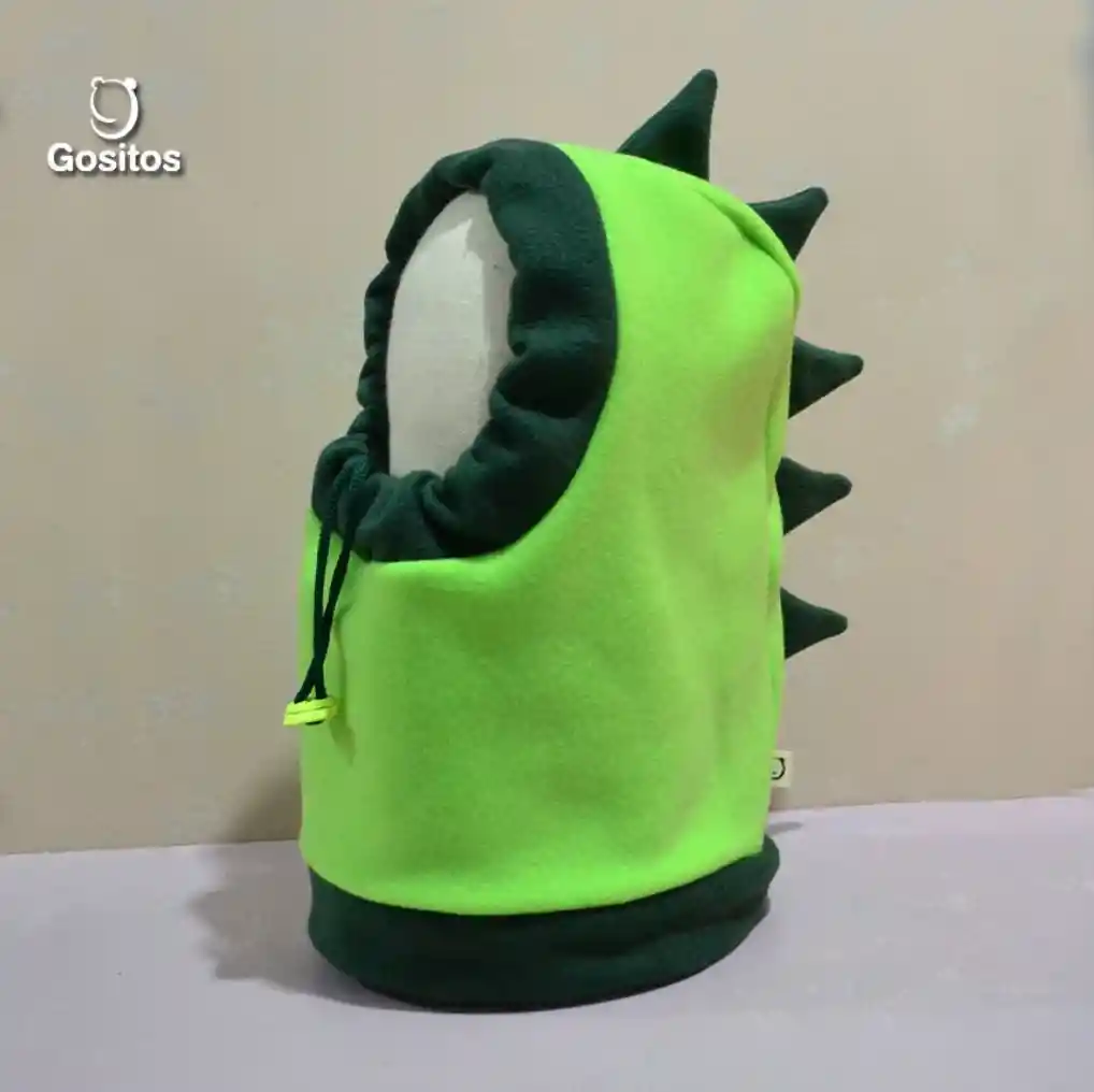 Gorro Dinosaurio Verde Claro Verde Oscuro Talla S (de 12 Meses A 3 Años)