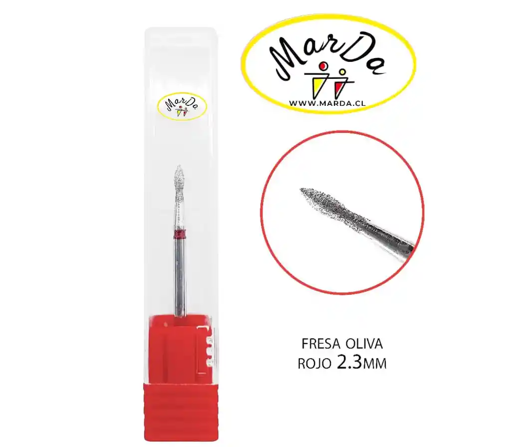 Fresa Oliva Roja 2,3 Mm - Grano Fino