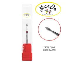Fresa Oliva Roja 4 Mm - Grano Fino