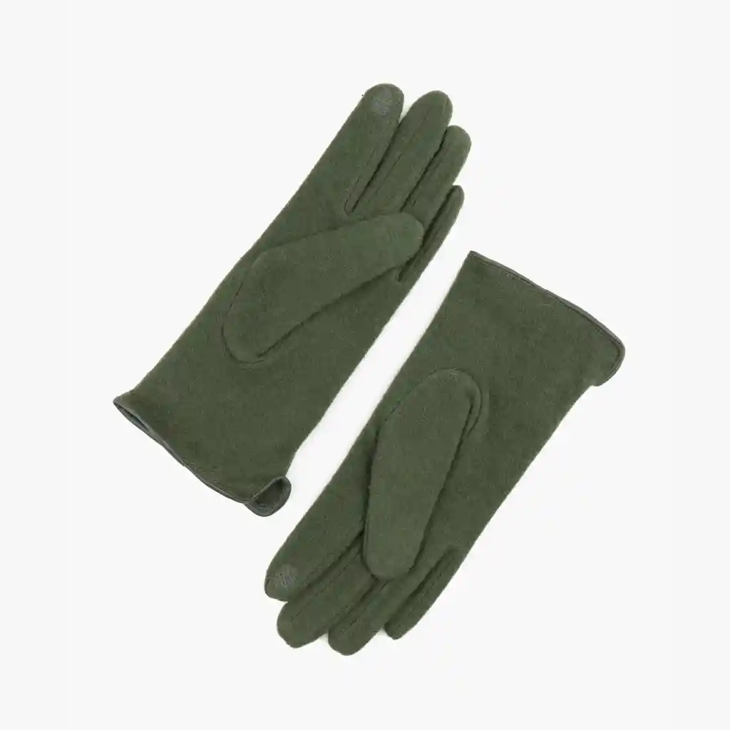 Guantes Mujer Lana S/m Verde Musgo