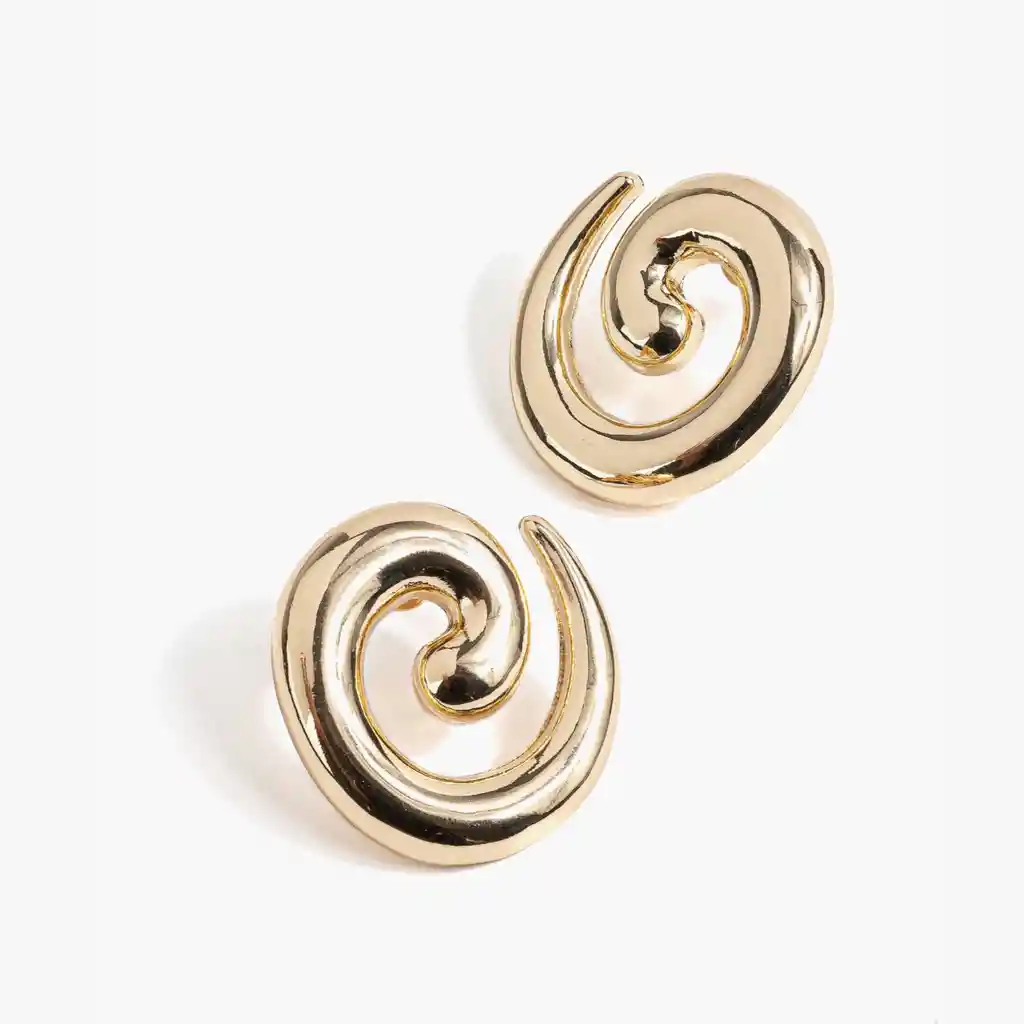 Aros Mujer Argollas Caraol Dorado