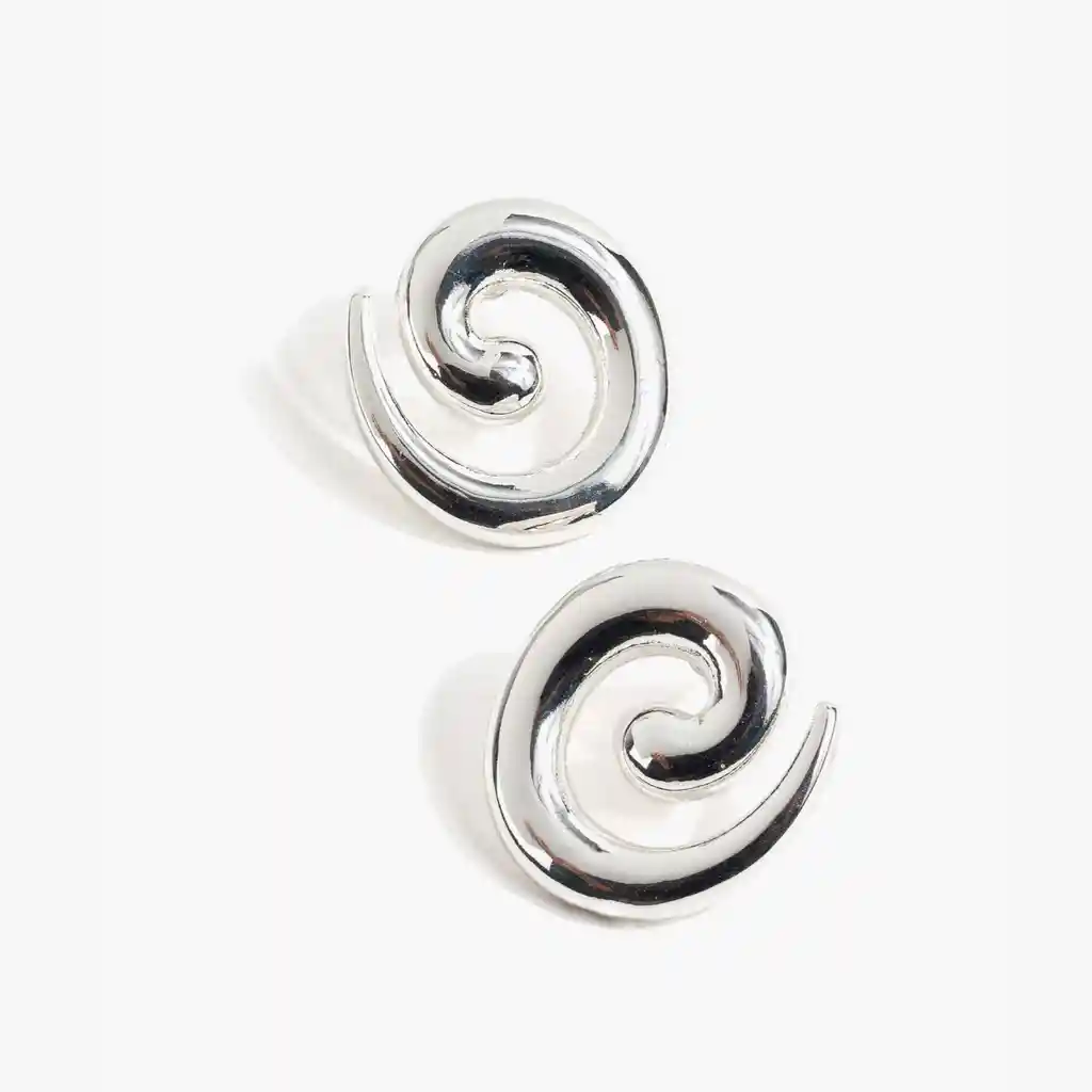 Aros Mujer Argollas Caraol Plateado